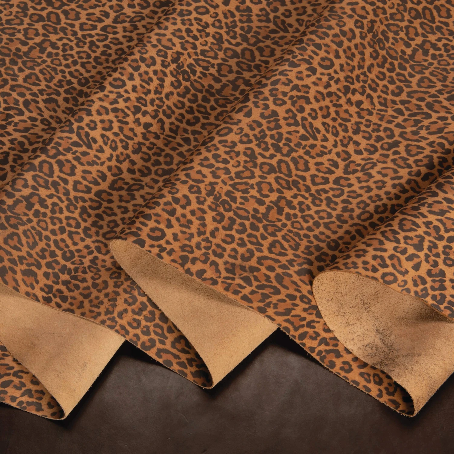 Leopard Printed Leather, 3-4 Oz.