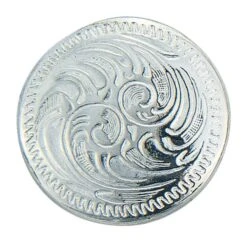 Concho With Chicago Screws, Nickel Plated/Zinc Die Cast, 1-1/8"