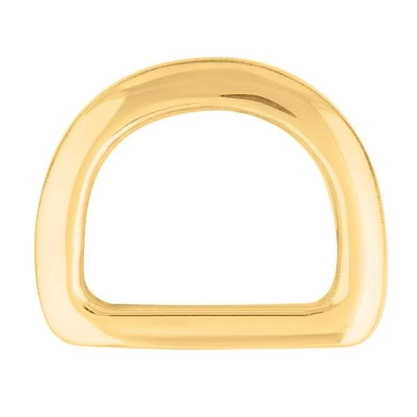 Beveled Saddle D-Ring Solid Brass, 2"