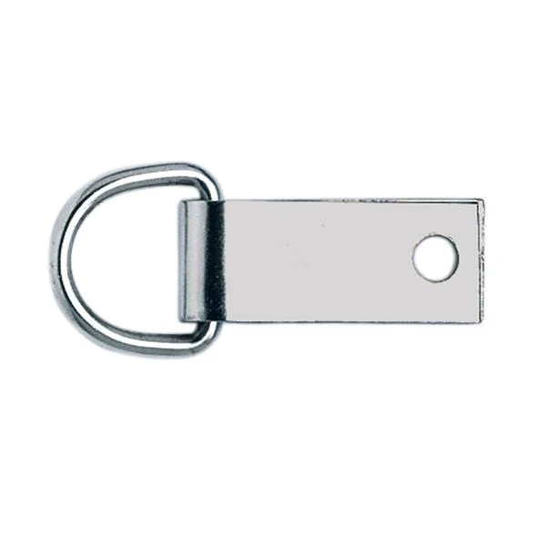 Saddle D-Ring With Clip, NP, 5/8"