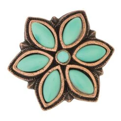 #1846 Floral Stone Concho With Post