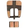 #1861 Square Heel Buckle & Loop Set, Buffed Brown Steel, 5/8"