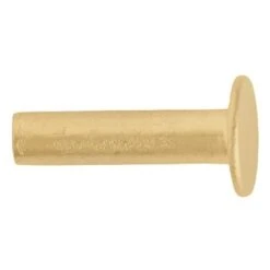 100-Pack Of #104 Tubular Rivets, Brass Plated