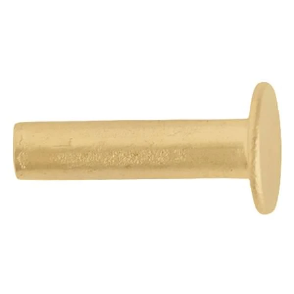 100-Pack Of #104 Tubular Rivets, Brass Plated