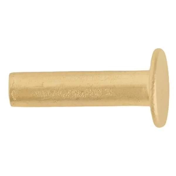 100-Pack Of #104 Tubular Rivets, Brass Plated - Image 2