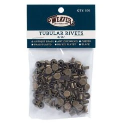 100-Pack Of #104 Tubular Rivets, Antique Brass