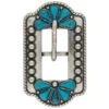 Turquoise Flower Center Bar Buckle